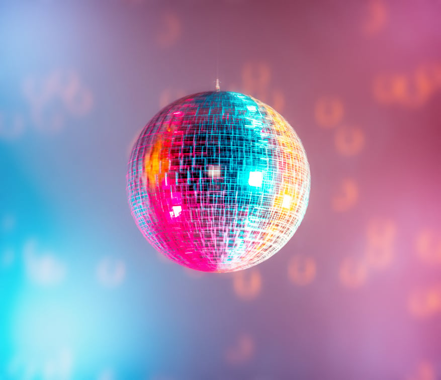 Colored disco ball